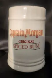 Vintage Captain Morgan Spiced Rum Ceramic Mug Stein Classic Logo