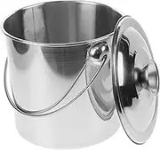 PHENOFICE Stainless Steel Milk Bucket with Lid and Carry Handle Multi Functional Storage Container for Milk Flour Grease and Grains for Home Kitchen Bar and Camping