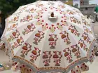 Decorative Multicolor Garden Umbrella Block Print Outdoor Parasols For Home