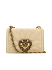Dolce & Gabbana Ivory Nappa Leather Devotion Shoulder Bag