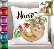Sloth Sequin Cushion Cover Flip Sequin Throw Pillow Personalised Christmas Gift
