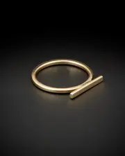 14K Italian Gold Horizontal Bar Ring