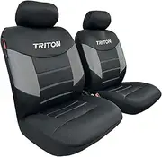 Seat Covers for Mitsubishi Triton MQ MR 2015 - ON Breathable Black Carbon Spacer Mesh Jacquard Airbag Compatible Front Pair