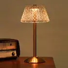 - Crystal Table Lamp Metal Base Rechargeable Touch Bedside Lamp (Plaid Crystal)
