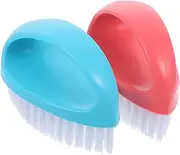 Healeved 2pcs Cleaning Brush Nail Skincare Block Cleaner Scraper Holder Sebum Dust Remover Manual Rechargeable Techniques Trimmer Make up Brushes Glove Pedicure Scrub Tool Wand Men Gel Pp