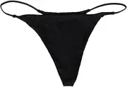 [Generic] Womens Swim Bottoms Women Low Waist Brazilian Bikini Bottom Swimwear Briefs Beachwear Brazilian Bikini Bottom Side Tie Thong Bathing Swimbottom Womens Bathing Bottoms (Black #2, XXL)
