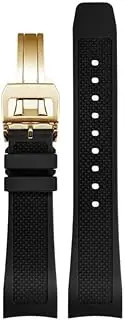 [HKIDKK] Rubber Watch Strap 22mm For Iwc IW390502 IW390209 Watchband Folding Clasp Curved End Wristwatches Belt
