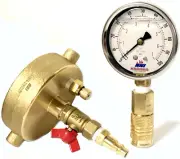 NNI Fire Hydrant Quick connect Static Pressure Gauge with Draincock 100 Psi