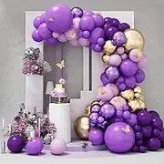 Purple Balloon Butterfly Arch Set for Party, Festival, Wedding Scene Decoration,146 PCS
