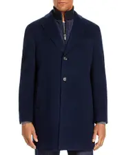 Cardinal Of Canada Wool-Cashmere Regular Fit Topcoat With Bib