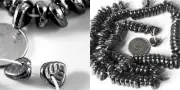 Bead, Hematite Grey Czech Pressed Glass Top Drilled 9x8.5mm Leaf Drop Std(140) *