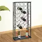 Wine Rack for 28 Bottles Metal Storage Cabinet Organiser Lockable vidaXL