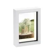 Nicola Spring 5 x 7" 3D Shadow Box Photo Frame - Craft Display Picture Frame with 4 x 6" Mount - Glass Aperture - White
