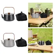 Camping Kettle Water Pot Compact Tableware Easy to Clean with Handle Lid Teapot