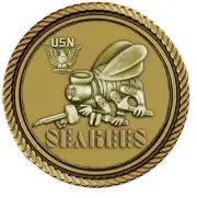 Seabees – bronze Medallion for Box Cremation Urn/Flag Case - 4 Inch Diameter
