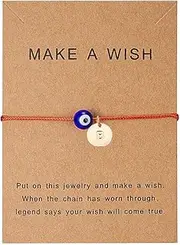 [JczR.Y] Blue Evil Eye Bracelet Red Rope Letter Disc Bracelet Charm Handmade Good Luck String Protection Link Wommen's Fashion Jewelry