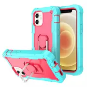 MCC Stylish Shockproof iPhone 12 Mini Case Cover Apple Heavy Duty Tough [Light Blue+Magenta]