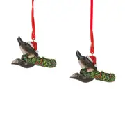 Australiana Platypus Arms Out Christmas Hanging Figure 8cm (Set of 2)