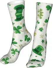 [CSIVKEJ] Crew Socks Comfort Casual Athletic Multi Design Socks For Women Men, St. Patrick's Day 14, One Size, St. Patrick's Day 14, One size
