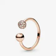 PANDORA ROSE POLISHED AND PAVE RING FALL 2019 188316CZ Free Shipping Size 7.5