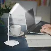 USB Rechargeable Reading Light Bed Table Lamp Foldable Rotatable Touch Switch