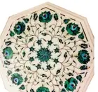 12" Marble corner / side end handcrafted pietra dura inlay Table Top