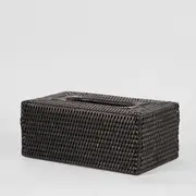 [Florabelle Living] Paume Rattan Rectangle Tissue Box Black