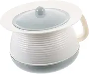 PAMINGONO 1pc Portable Handheld Potty Durable Plastic Household Spittoon with Cover and Handle for Adults and Easy to Clean for Nighttime Use and Travel