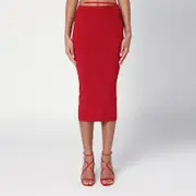 [JACQUEMUS] Pralù red midi skirt 38 FR Red