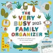 The Very Busy Family Organizer | 2025 12 x 24 Inch Monthly Square Wall Calendar | Matte Paper and Sticker Sheet | Plastic-Free | BrownTrout | Planner Scheduler
