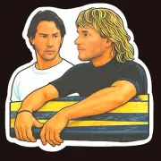 POINT BREAK - Reeves & Swayze * Fun Novelty * 3.5" Vinyl Sticker * Movie Art