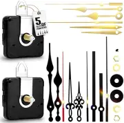 2Pcs Quartz Clock Mechanism Kit, n Parts with 5 Set Hands (No Battery)