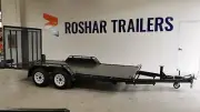 16X6'6" CAR CARRIER FLAT 2T GVM WITH UPRIGHT GRID MESH RAMP