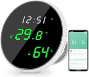 UanTii Tuya Smart Temperature Humidity Sensor WiFi Indoor Hygrometer Thermometer with LCD Display Support Google Home Alexa