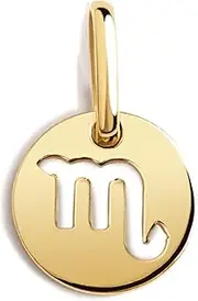 [SINGULARU] Charm mini locket zodiac - sterling silver pendant with 18kt gold-plated finish - charm can be combined with necklace - women's jewellery