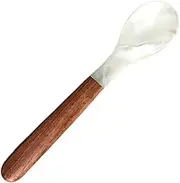 15 g Shell Fork, Caviar Spoon, Mother of Pearl Caviar Spoon, 12 x 2.5 cm, Fruit Cake Fork, Caviar Spoon with Wooden Handle, Natural Shell Spoon, Mother of Pearl Spoon for Eggs, Coffee, Restaurant