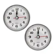 2Pcs Quartz Arabic Clock Insert 2-1/2 Inch 65mm Fit 55mm/2.17 Inch Silver Tone