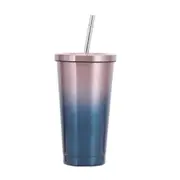 500ml Stainless Steel Mug Easy to Clean Large Capacity Multi-colored Double-layer Mug for Office