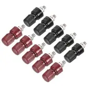 Terminal Binding Post Amplifier Terminal Connector Jack Speaker Black Red 5 Set