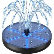 Cubilan Solar-Powered Bird Bath Fountain 7-Nozzles 4-Fixers Low Water Sensor