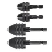 4Pcs 1/4"Hex Shank Keyless Drill Chuck Adapter Bit Quick Change Converter Driver