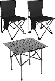 Zibeem Camping Chair with Table - Foldable Camping Chair and Table Set, Lightweight Camp Gear Waterproof Outdoor Furniture for Sports, Beach & Lawn