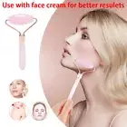 Rose Quartz Crystal Roller Massager Lifting Wrinkle Facial Skin Care Beauty -ja