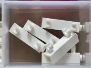 LEGO Parts - White Brick 1 x 1 x 3 with 2 Clips - No 60583b - QTY 5