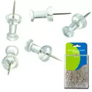 200 PCS Clear Push Pin Thumb Tacks Transparent Drawing Cork Board Office Pushpin