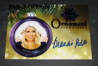 2015 Benchwarmer BRANDIE MOSES Holiday #21 ORNAMENT Blue Foil Auto/5 PLAYBOY