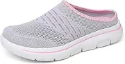 [HDFDB] Women's mesh Breathable Soft Sole Mules Fashion Knitted Backless Slip on Lightweight Walking Shoes Casual Comfortable Outdoor Sports Wedge Mule