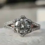 Round Solitaire Ring Love Ring Engagement Ring Flower Style Ring 925 Silver Ring