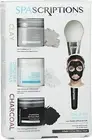 Spascriptions Clay, Dead Sea Minerals and Charcoal Mask Pack with Applicator, 3