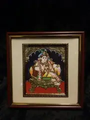 Lord Krishna | Traditional Colors with 24 Karat Gold | With Frame